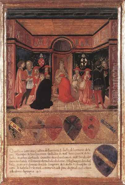 Pope Pius II Names Cardinal His Nephew 1460 Oil Painting by Francesco Di Giorgio Martini