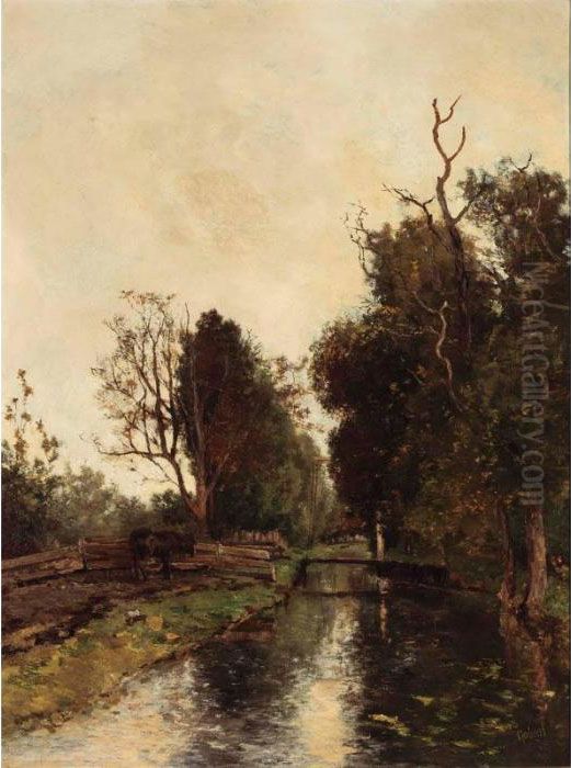 De Broeksloot Te Voorburg Oil Painting by Paul Joseph Constantine Gabriel