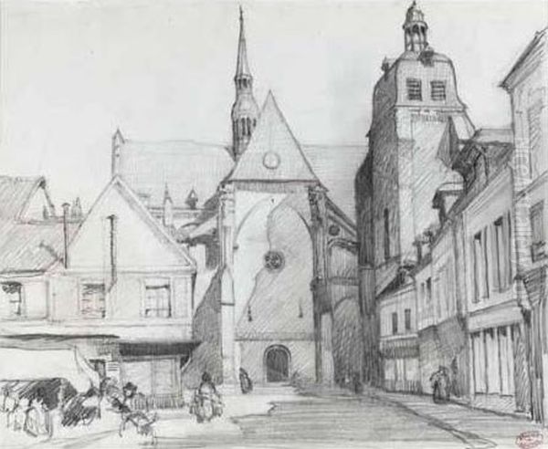 A Town In France Oil Painting by Clarence Alphonse Gagnon