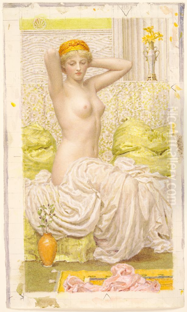 Myrtle Oil Painting by Albert Joseph Moore