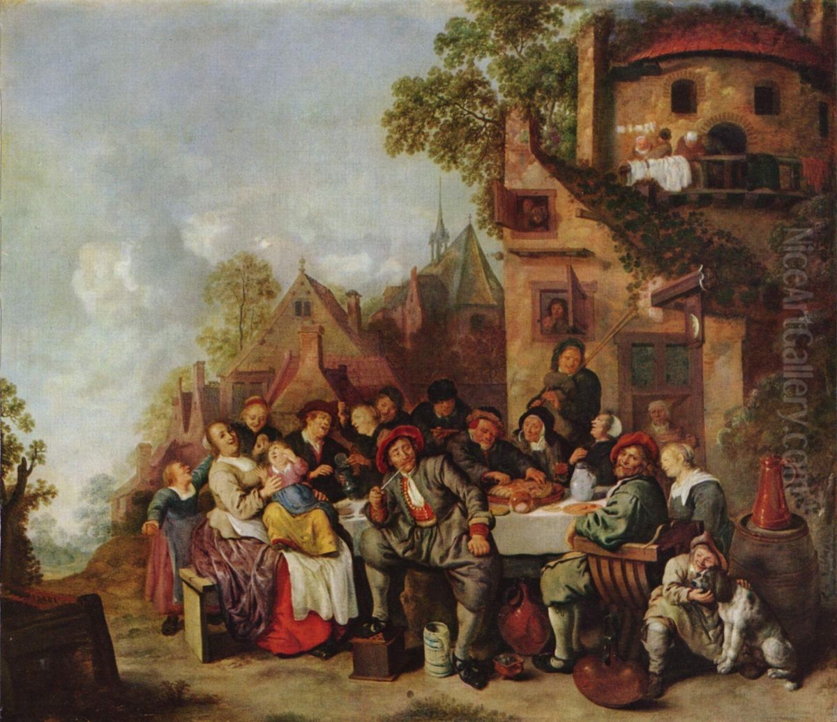 Tavern of the Crescent Moon Oil Painting by Jan Miense Molenaer