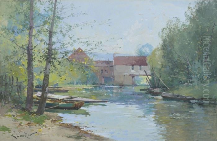 Le Vieux Moulin De Dennemont Oil Painting by Eugene Galien-Laloue
