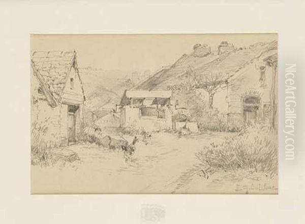 Paysage A La Jeune Femme Oil Painting by Eugene Galien-Laloue