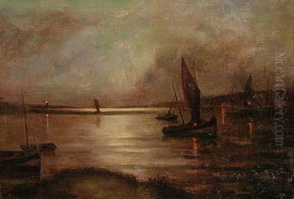 Escuela Francesa S. Xix
 Marina. Oil Painting by Eugene Galien-Laloue