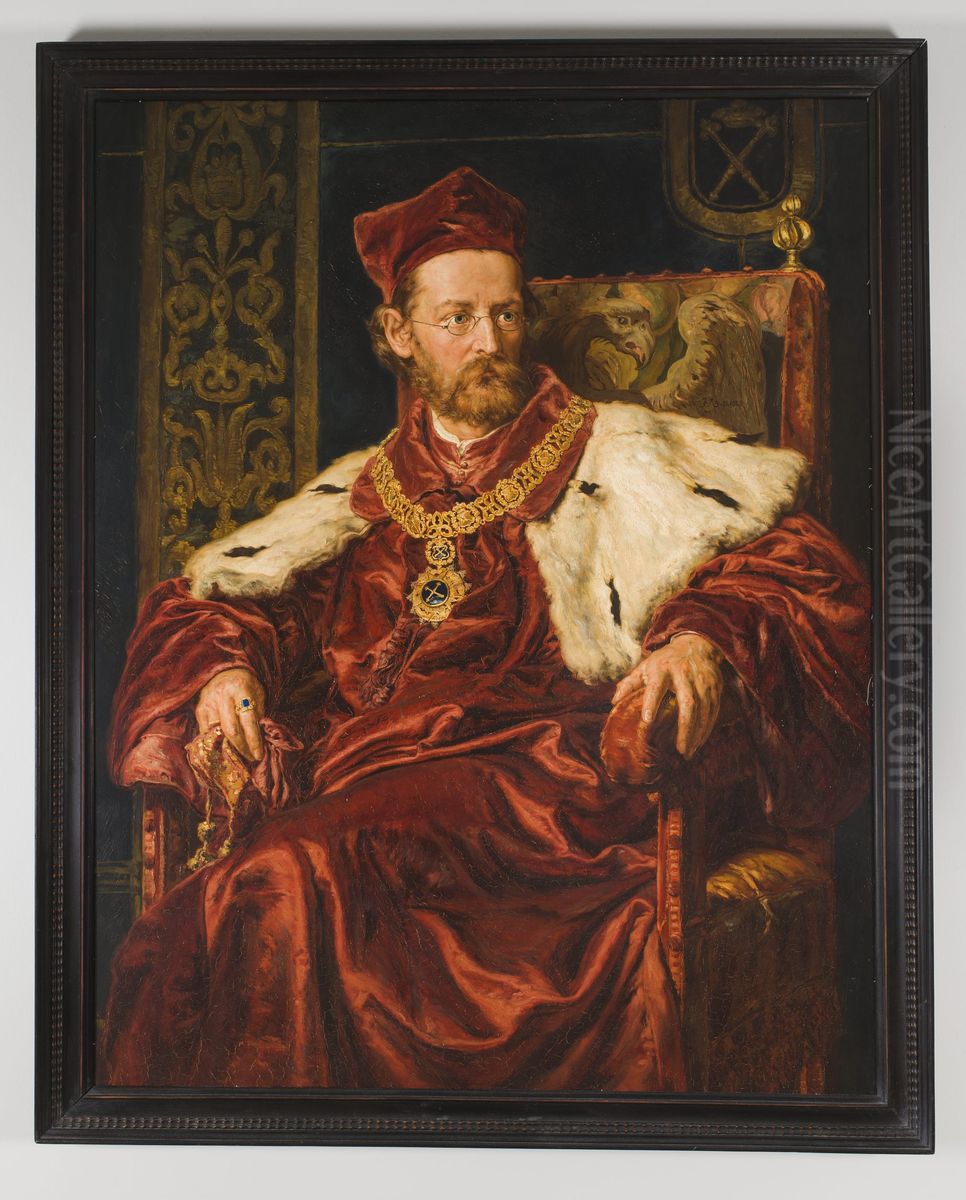 Portrait of Jozef Szujski Oil Painting by Jan Matejko