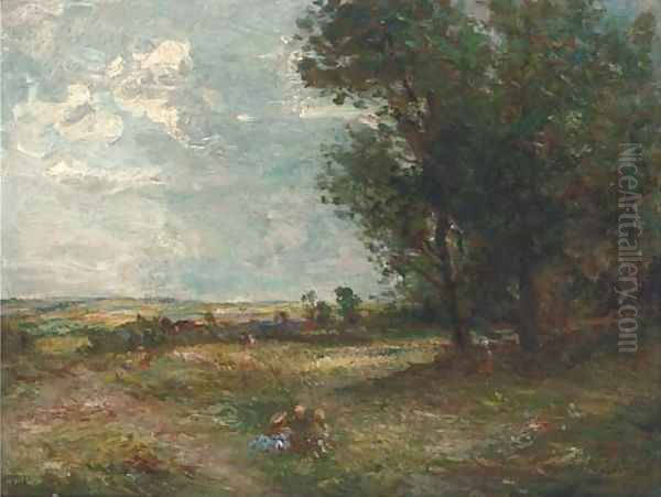 Children by a wood Oil Painting by William McTaggart