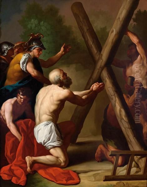 Sant'andrea Davanti Alla 
Croce Del Martirio Oil Painting by Gaetano Gandolfi