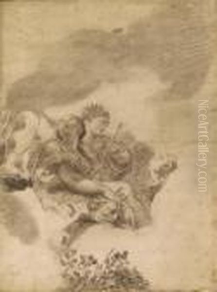 Judith And Esther, With Other Figures On A Cloud Oil Painting by Gaetano Gandolfi