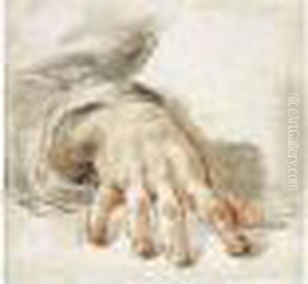 Study Of A Right Hand Oil Painting by Gaetano Gandolfi