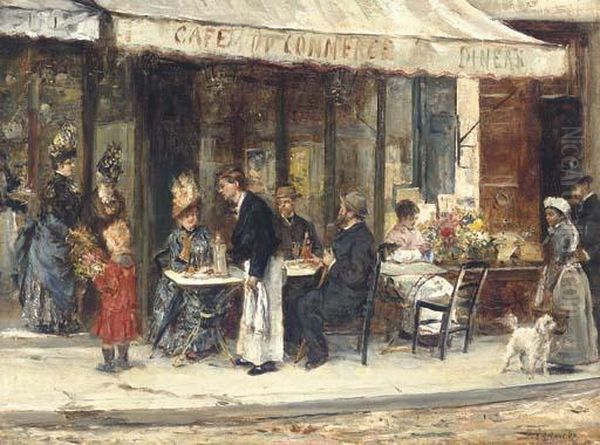 Le Cafe Du Commerce Oil Painting by Eduardo Leon Garrido