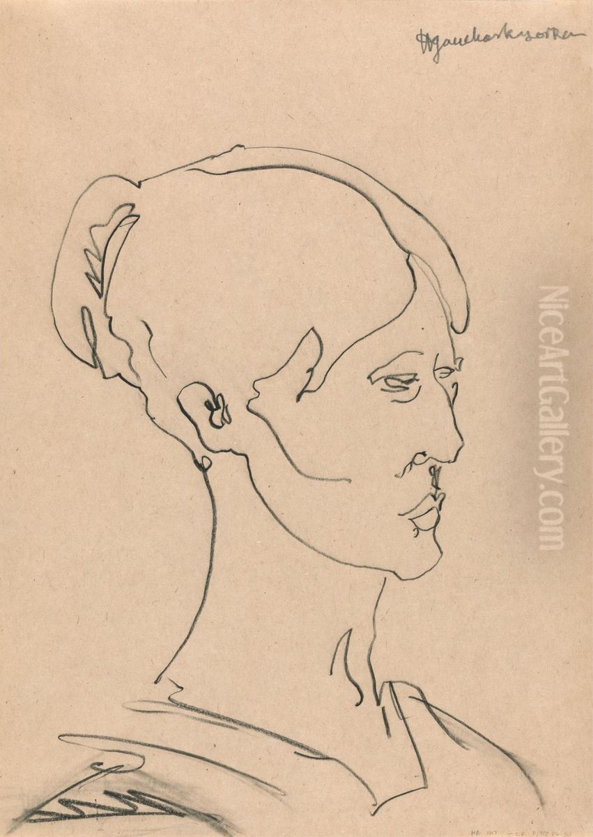 Portrait Of A Woman Oil Painting by Henri Gaudier-Brzeska