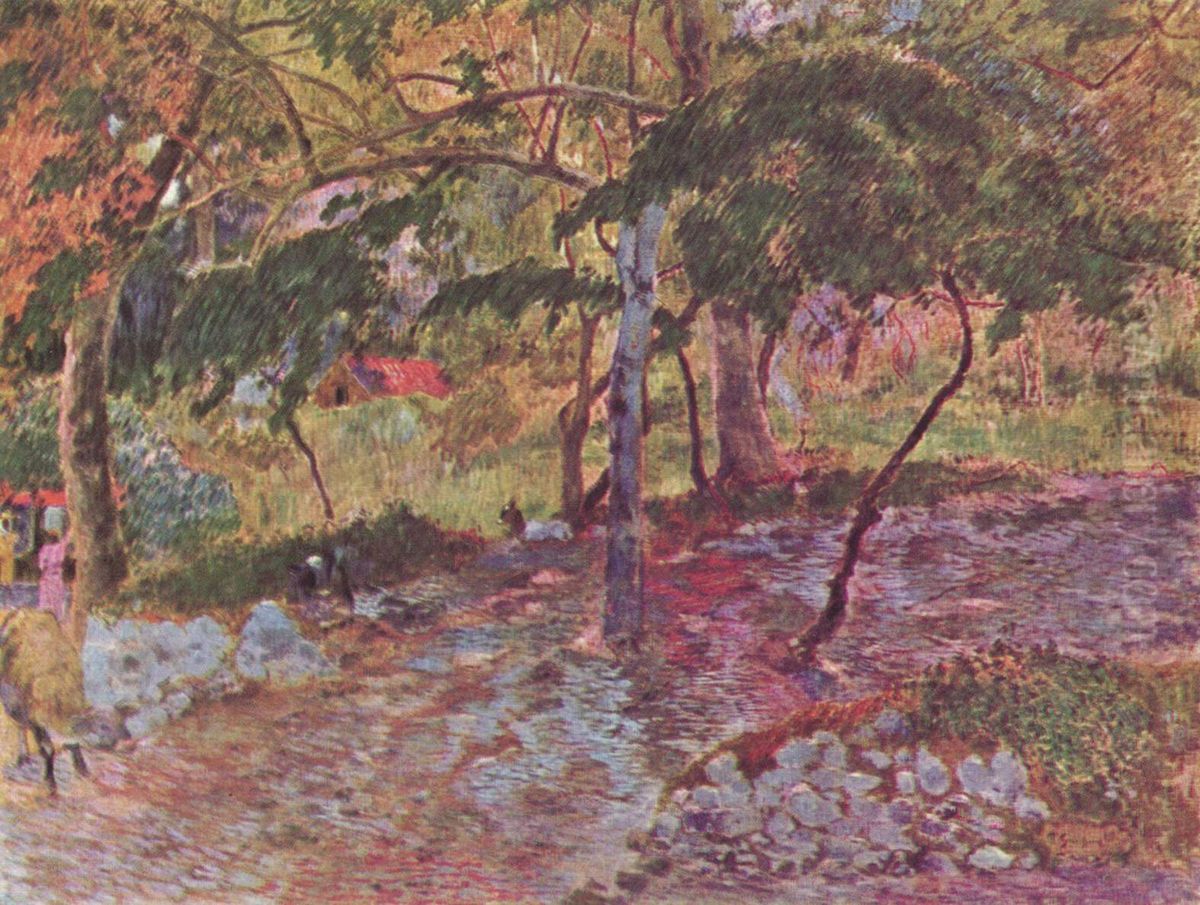 Cours D'eau Sous Les Arbres, Martinique Oil Painting by Paul Gauguin