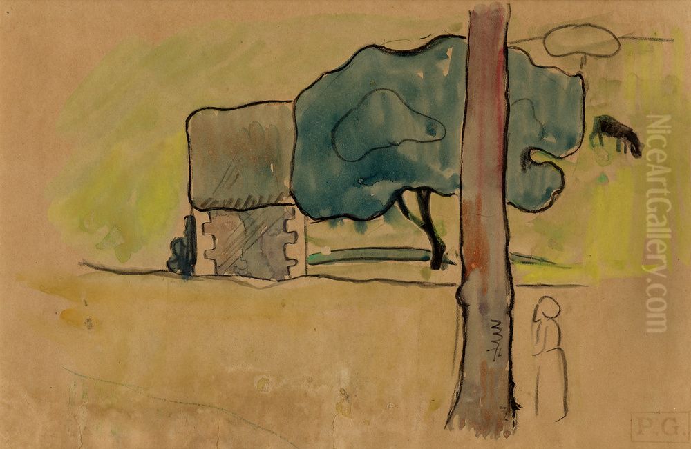 Paysage Breton Oil Painting by Paul Gauguin