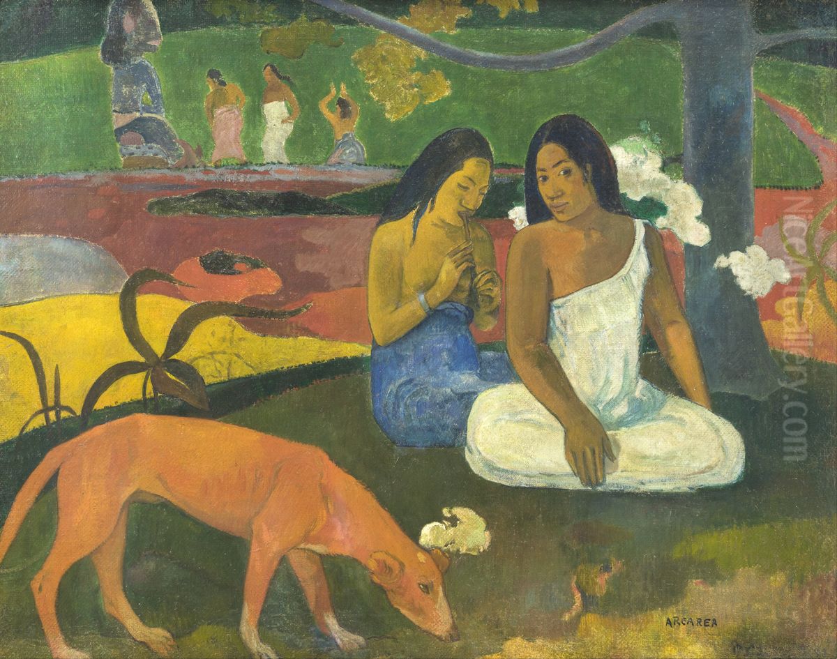 Arearea Oil Painting by Paul Gauguin