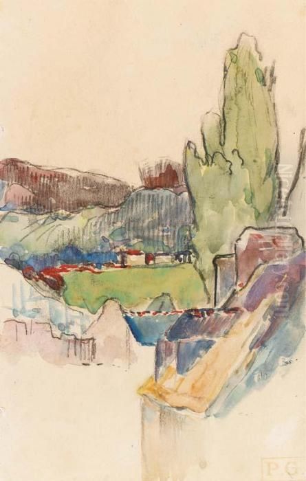 Vallee Bretonne Oil Painting by Paul Gauguin