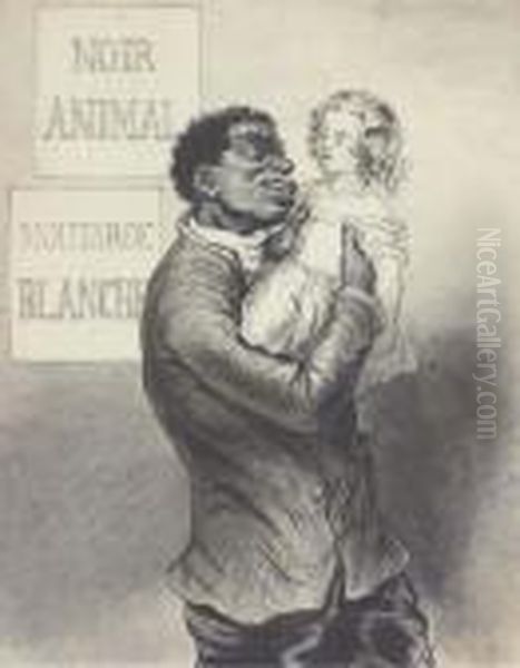 Certains Signes (?) 'g' Et Dates (?) De '1841' Et '1843', Inscritsavec Les Titres Oil Painting by Paul Gavarni