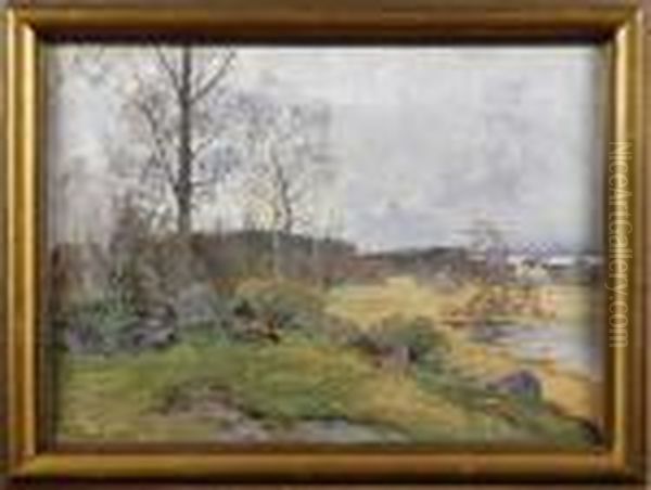 Insjolandskap
Med Herrgard Oil Painting by Anton Genberg