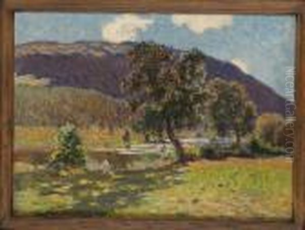 Norrlandskt Landskap Oil Painting by Anton Genberg