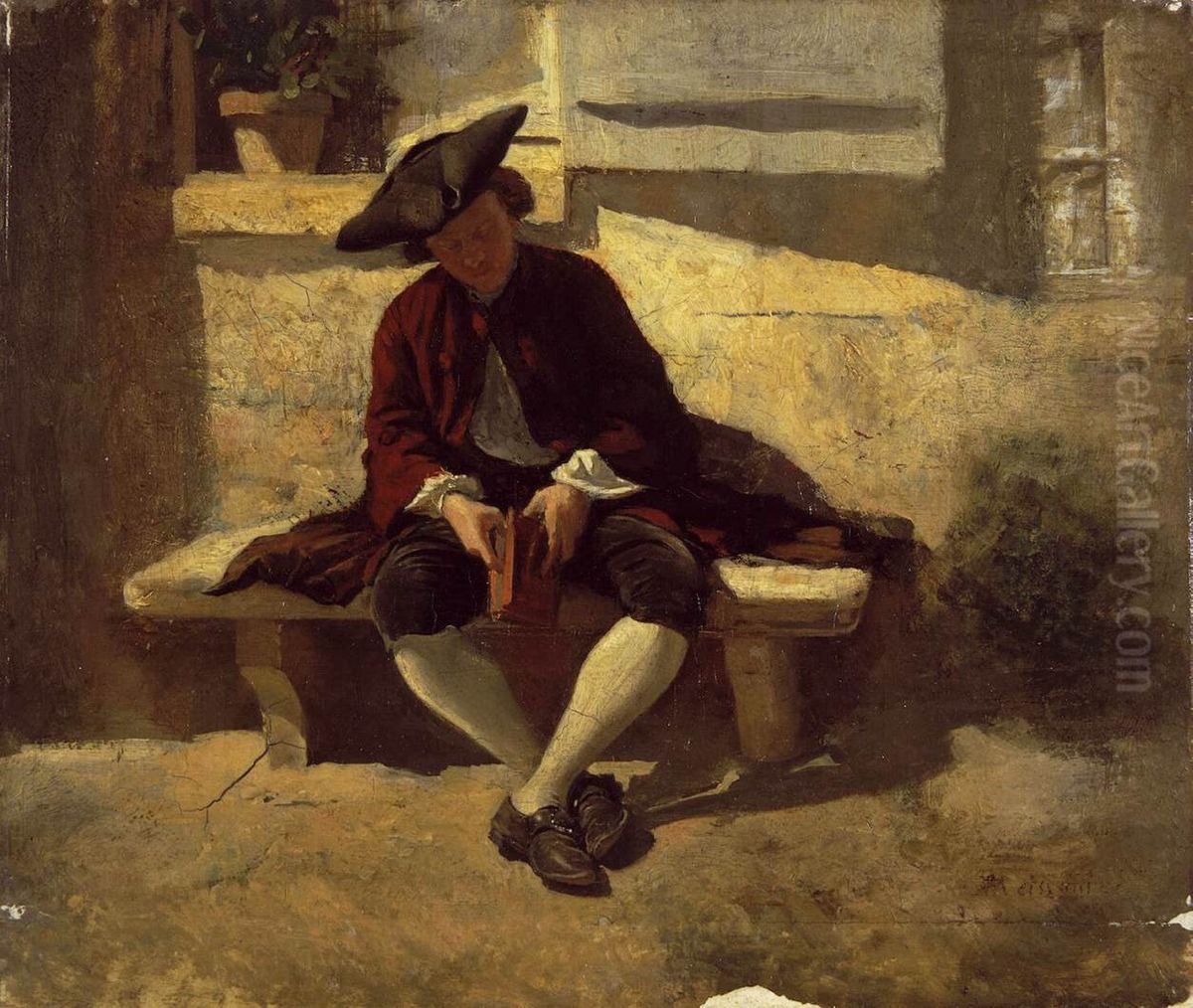 Young Man with a Book Oil Painting by Jean-Louis-Ernest Meissonier