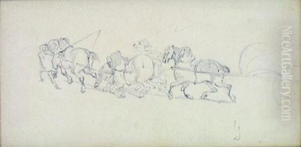 Un Roulier Montant Une Cote Oil Painting by Theodore Gericault