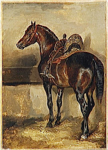 Cheval Turc Dans Une Ecurie Oil Painting by Theodore Gericault
