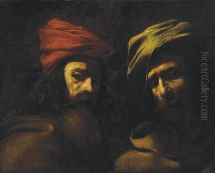 19th Century

 Two Turbanned Men Oil Painting by Theodore Gericault