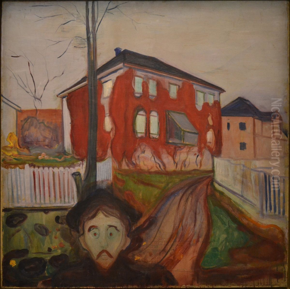 Red Virginia Creeper Oil Painting by Edvard Munch