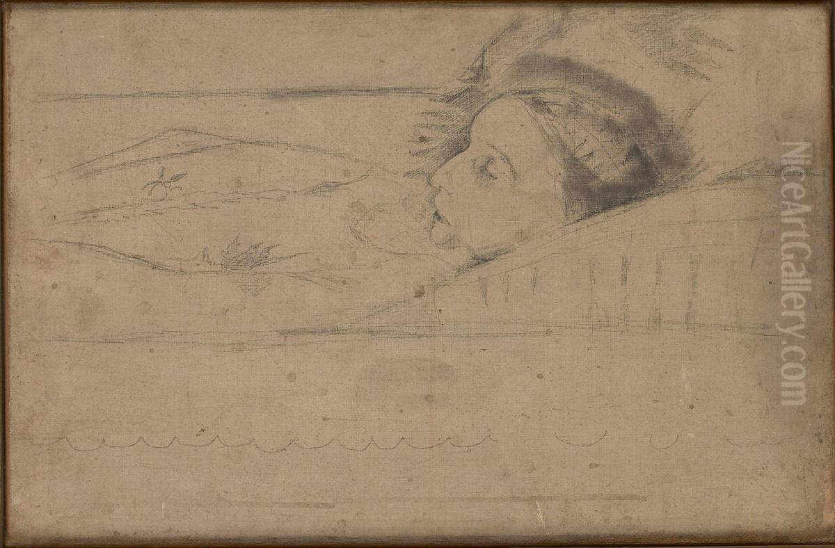 The Dead Mother Oil Painting by Edvard Munch