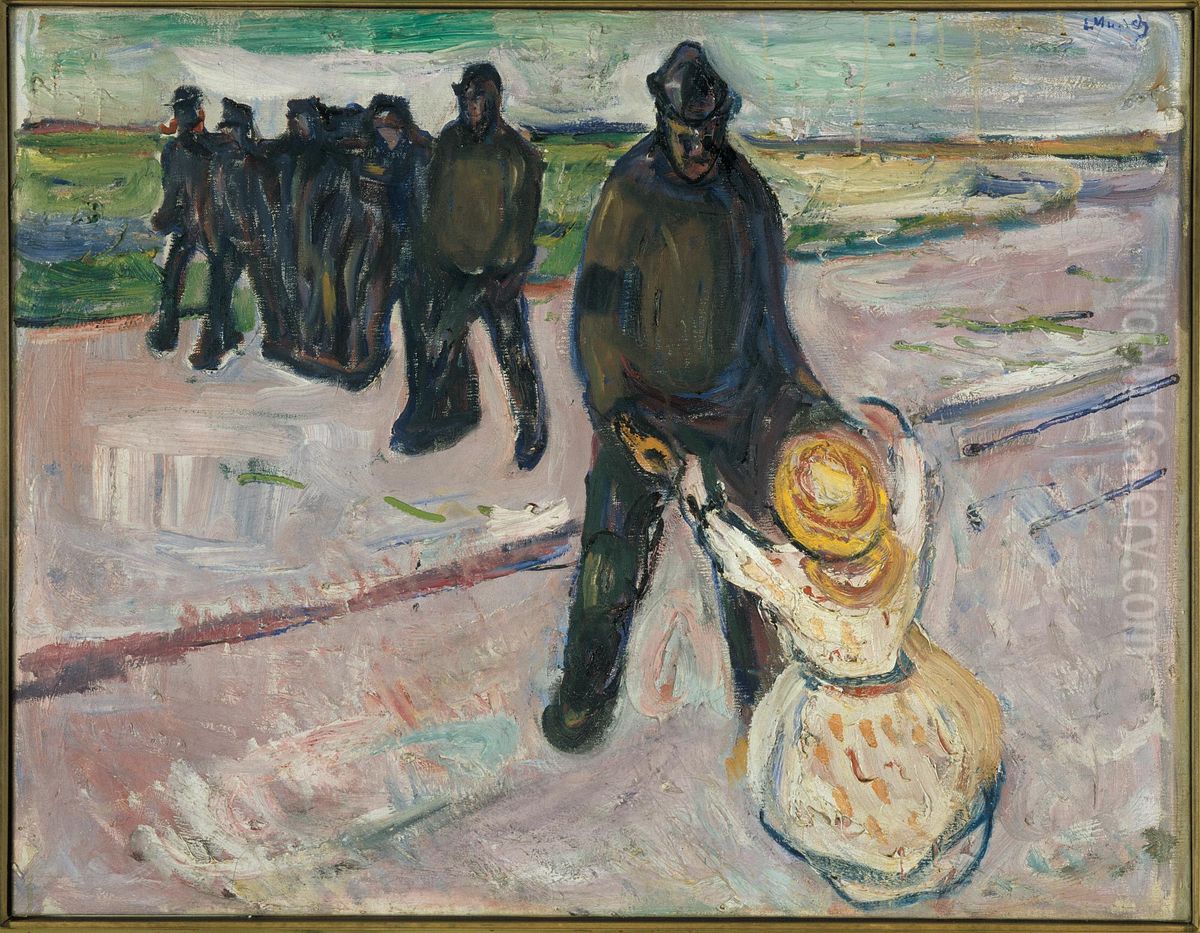 Worker and Child Oil Painting by Edvard Munch