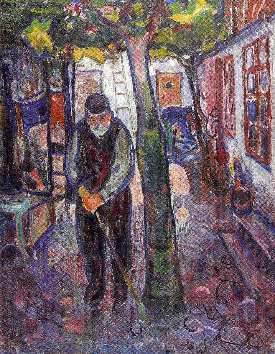 Old Man in Warnemunde Oil Painting by Edvard Munch