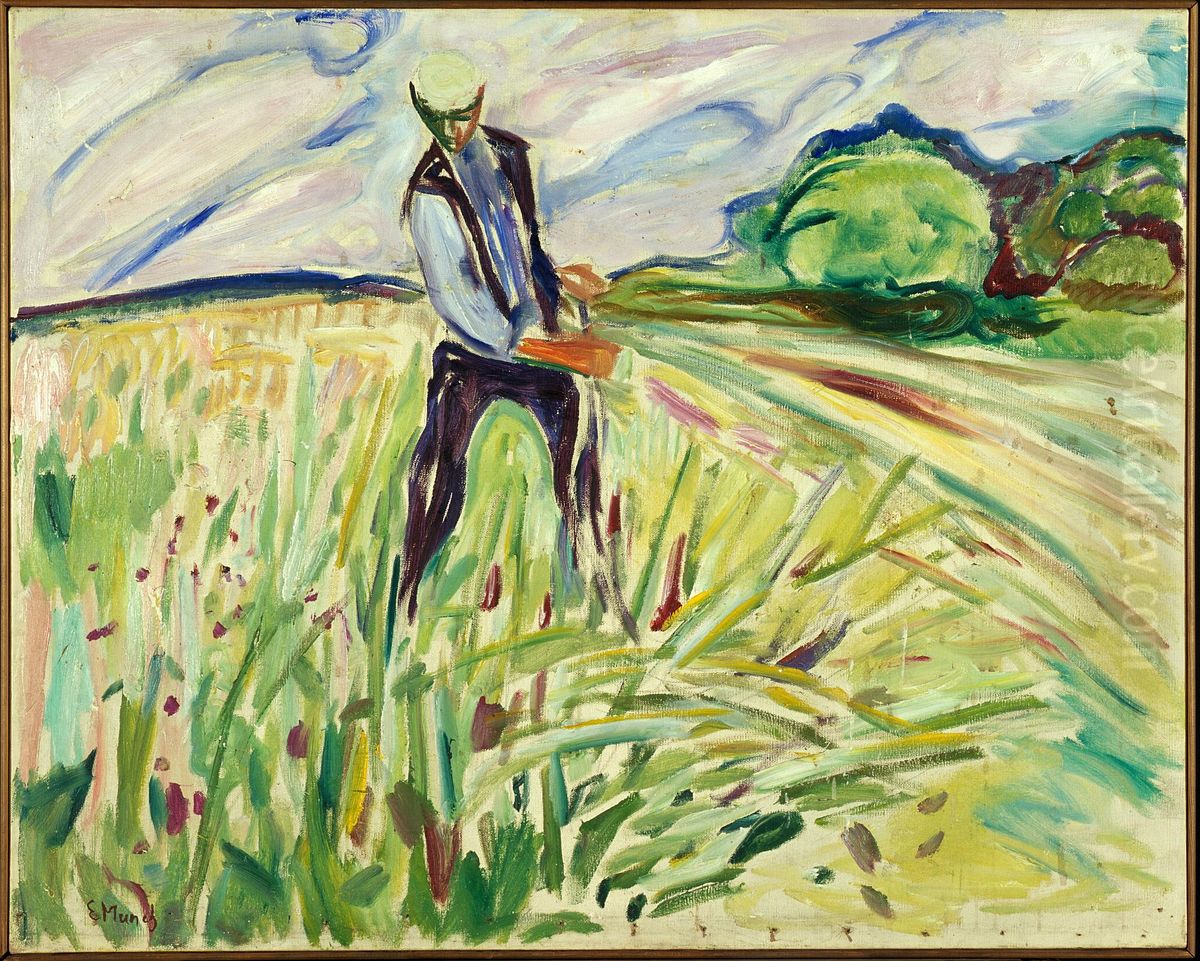 The Haymaker Oil Painting by Edvard Munch