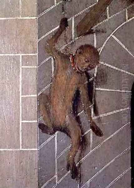 A Monkey on a Wall Oil Painting by Bernat (Bernardo) Martorell