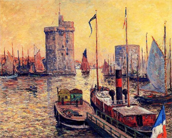 The Port of La Rochelle at Twilight Oil Painting by Maxime Maufra
