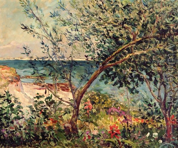 Monsieur Maufra's Garden by the Sea Oil Painting by Maxime Maufra