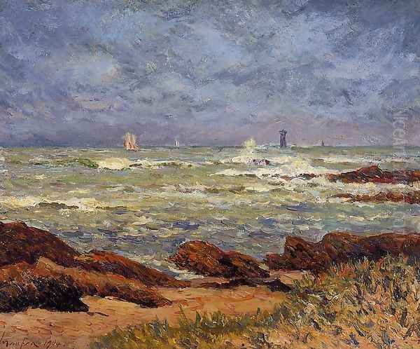 The Barges Lighthouse Oil Painting by Maxime Maufra
