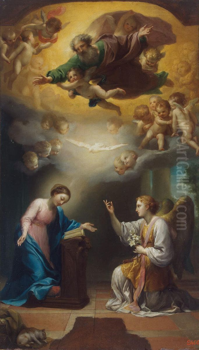 Annunciation Oil Painting by Anton Raphael Mengs