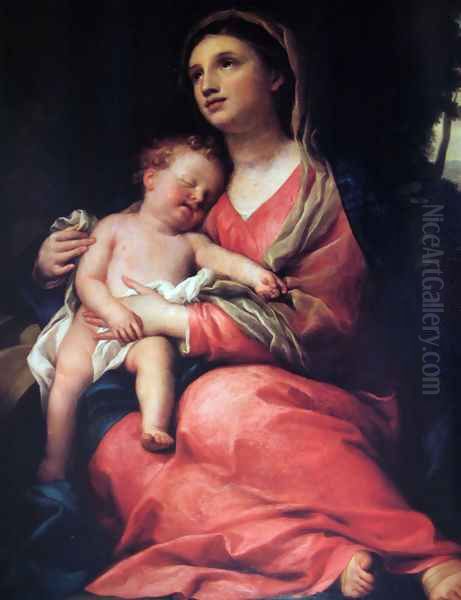 Virgin with the child Oil Painting by Anton Raphael Mengs