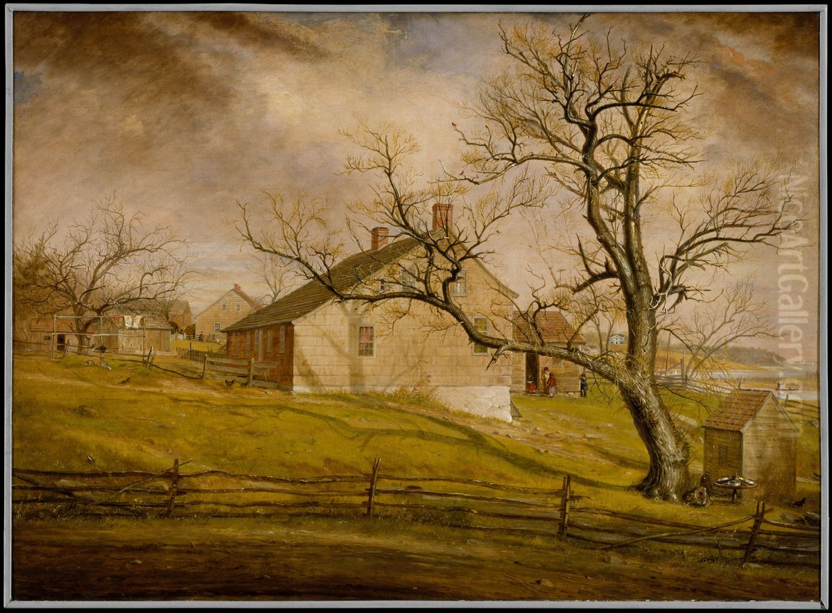 Long Island Farmhouses Oil Painting by William Sidney Mount