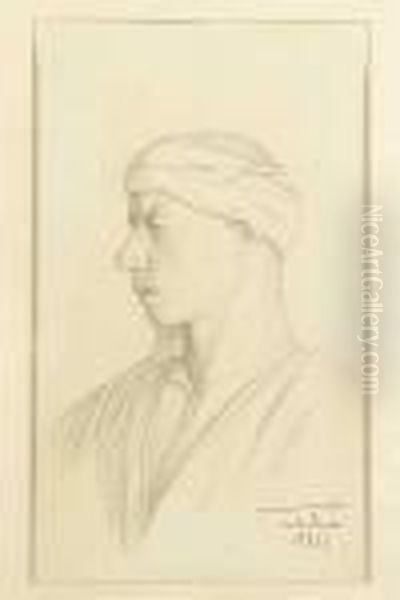 Portrait D'un Egyptien De Profil Vers La Gauche
 Crayon Noir Oil Painting by Jean-Leon Gerome