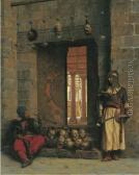 La Porte De La Mosquee 
El-hasanein Au Caire Ou Furent Exposees La Tete Des Beys Immoles Par 
Salek-kachef (the Doorway To The Mosque El Assaneyn In Cairo Where The 
Heads Of The Rebel Beys Were Exposed By Salek-kachef) Oil Painting by Jean-Leon Gerome