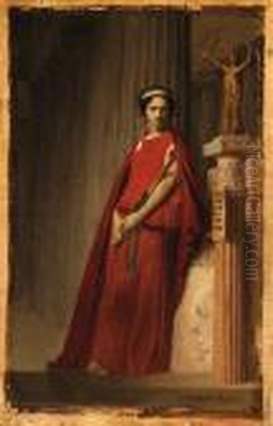 Portrait Of Rachel Flix
Signed 'j.l. Gerome' (lower Right) Oil Painting by Jean-Leon Gerome