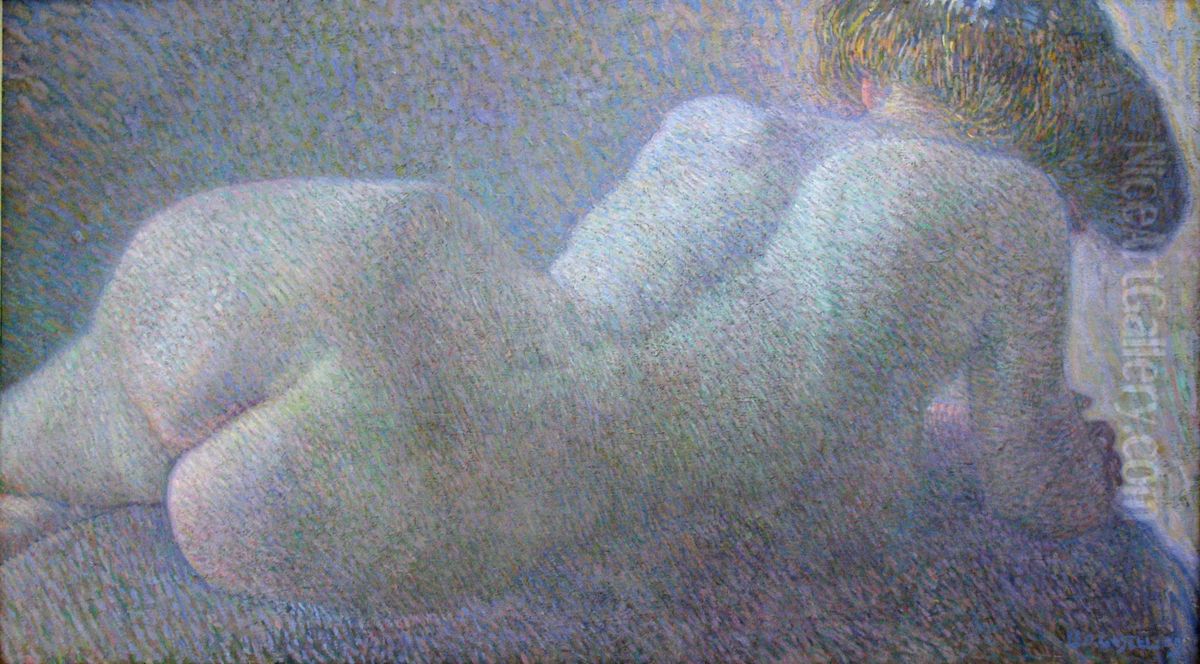 Reclining Nude Oil Painting by Leo Gestel