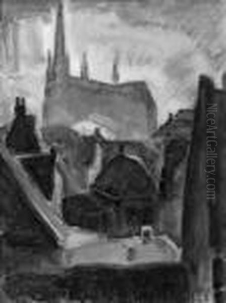 The Roofs Of Woerden Oil Painting by Leo Gestel