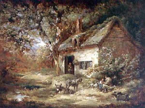 Cottage Door with a Donkey Oil Painting by George Morland