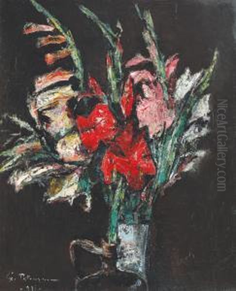 Gladioli Oil Painting by Petrascu Gheorghe
