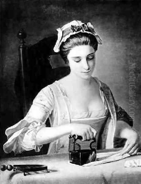 Maid Ironing Oil Painting by George Morland