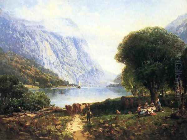 The Deleware Water Gap Oil Painting by Andrew Melrose