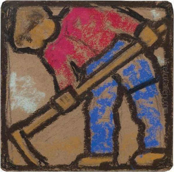 Boy With Sickle. Oil Painting by Augusto Giacometti