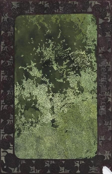 Felsen Und Moos (randornament Mit Kafermotiv). Oil Painting by Augusto Giacometti