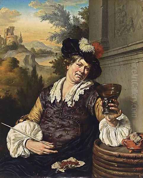 A Seated Man 1688 Oil Painting by Willem Van Mieris Leiden